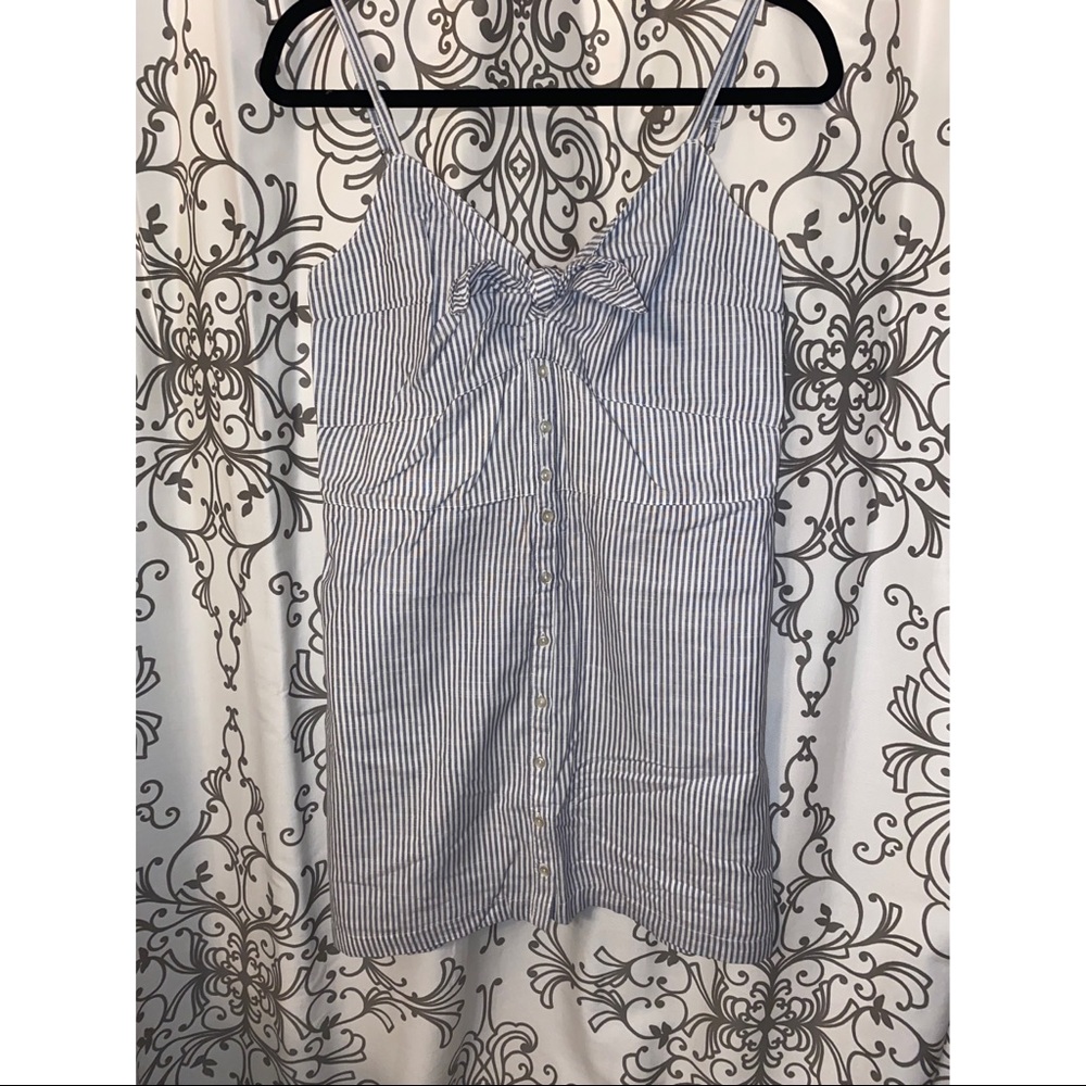 Abercrombie & Fitch blue and white striped button down dress